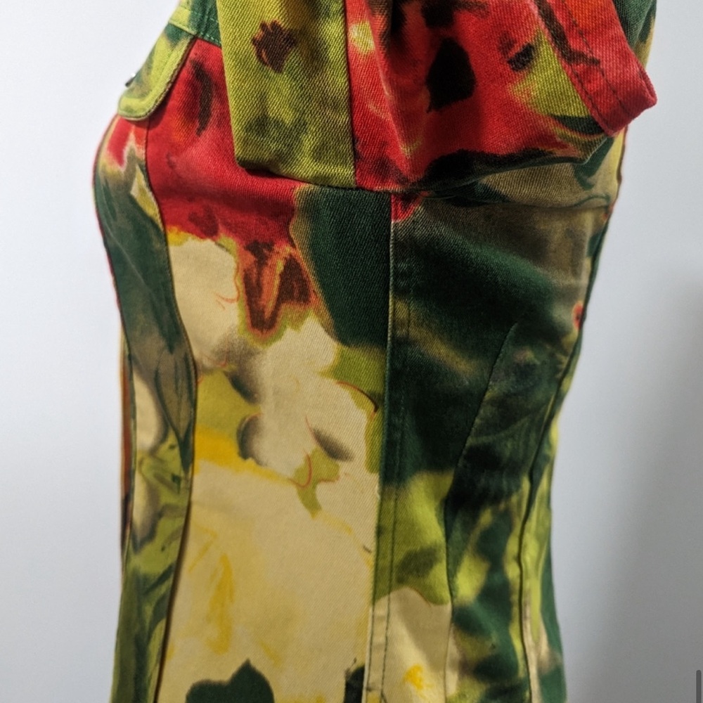 Vintage Léa Kanth Bright Floral Denim Ensemble (Rare) - Picture 7 of 10